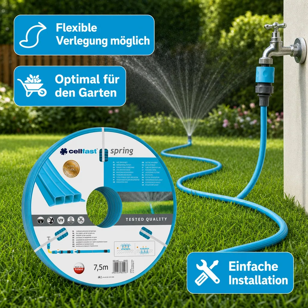 Bewässerungsschlauch 7,5 m, Gartenschlauch, Tropfbewässerung