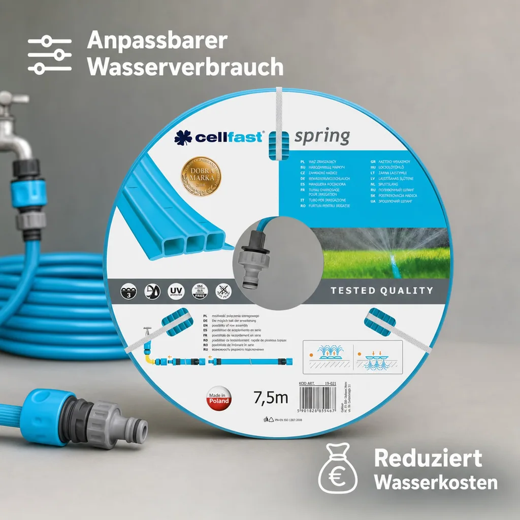 Bewässerungsschlauch 7,5 m, Gartenschlauch, Tropfbewässerung