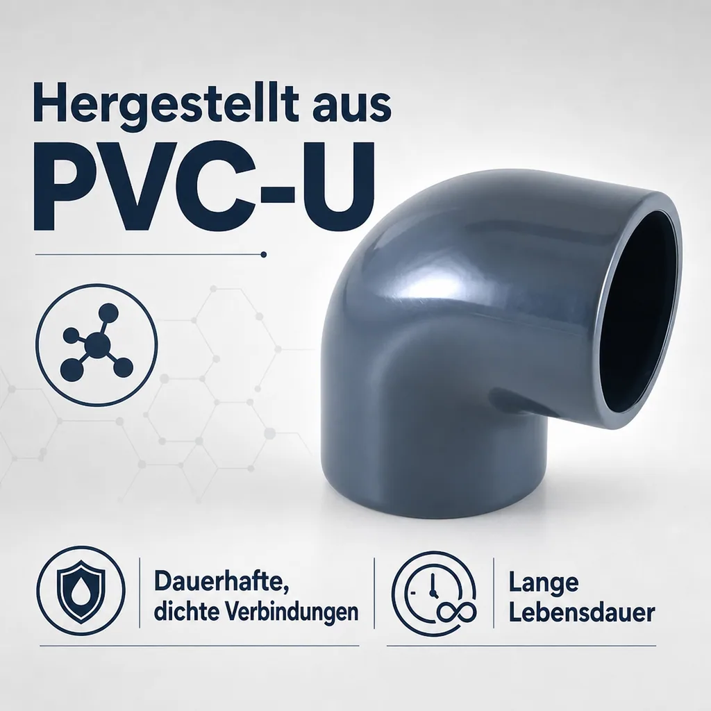 PVC Winkel 90 Grad, PVC Muffe, Winkel 25mm, PN16