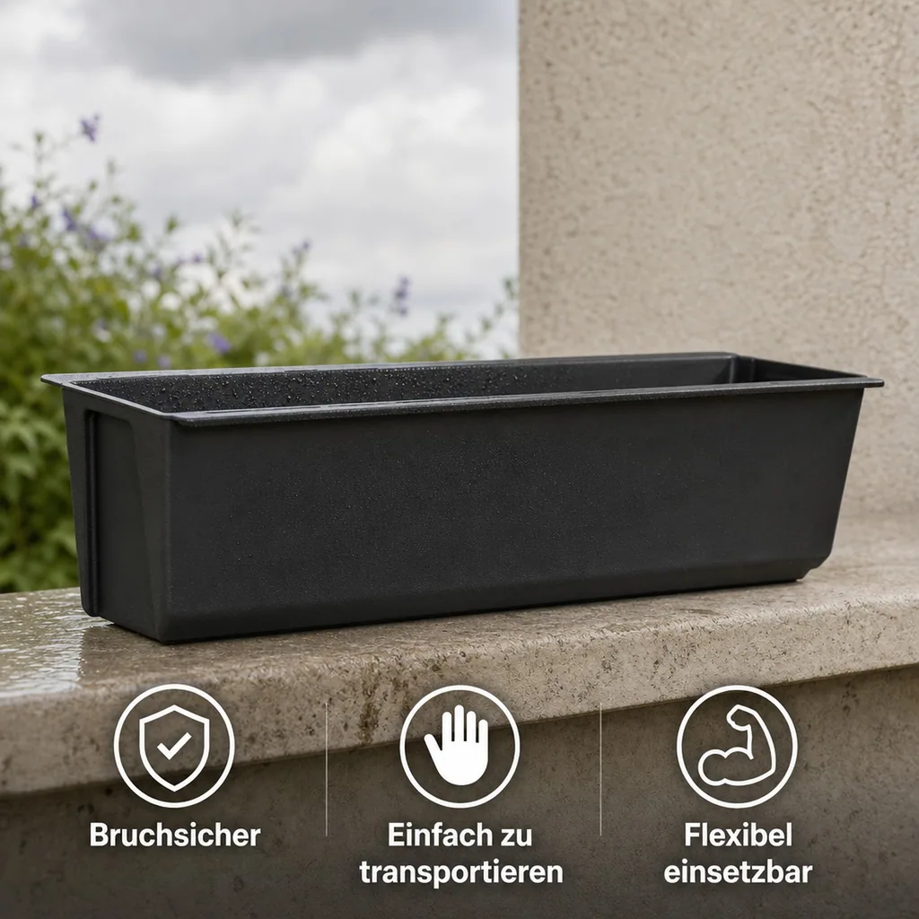 Pflanzkasten Europalette anthrazit, Pflanzgefäß, Palettenmöbel