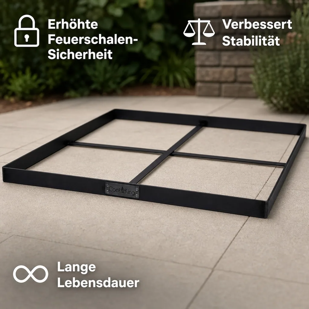 Feuerschalen Unterlage, Feuerstelle Unterlage, quadratisch 120x120 cm