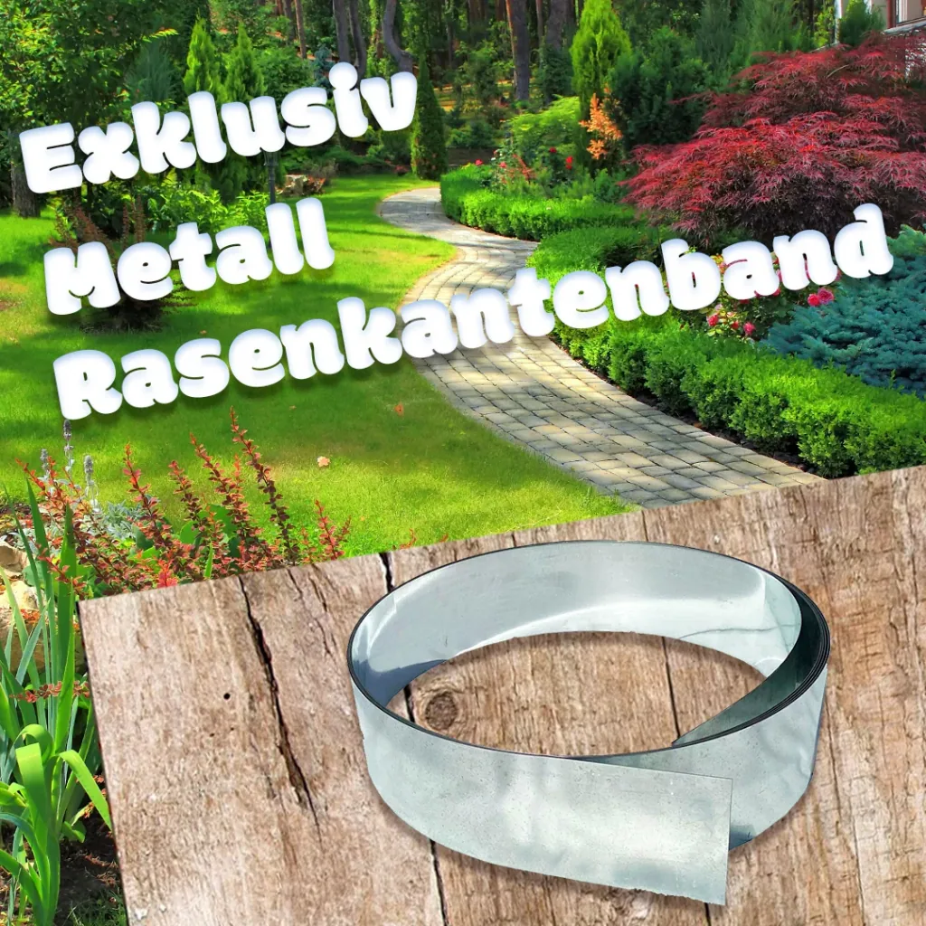 Rasenkantenband Metall Alu/Zink 15 cm x 10 Meter | Rasenkanten | Beeteinfassung | Beetumrandung | Beetbegrenzungen |