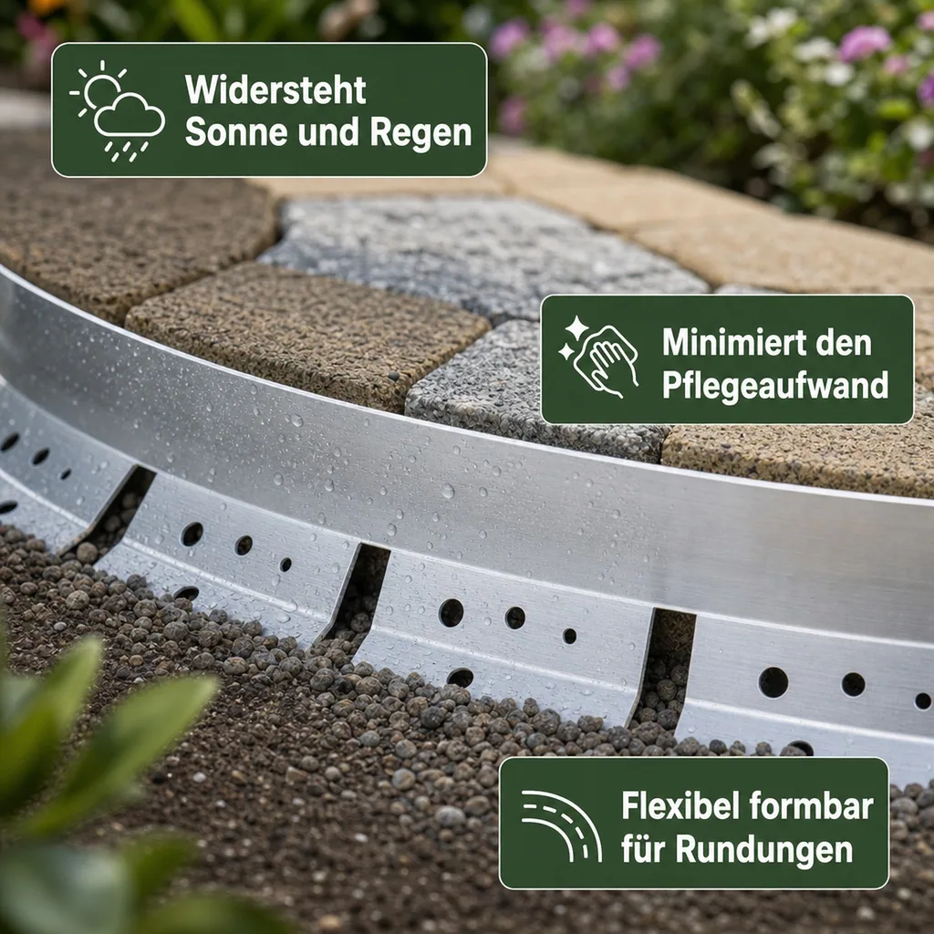 Ultra Starke Alu Rasenkanten 64mm x 100cm | Beeteinfassung | Beetumrandung | Beetbegrenzungen