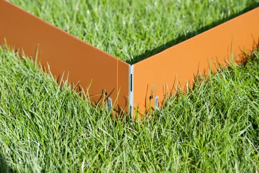 Alu/Zink Ecke für Rasenkanten Metall 13.5cm  | Rasenkanten | Beeteinfassung | Beetumrandung | Beetbegrenzungen, Color-GS: grau