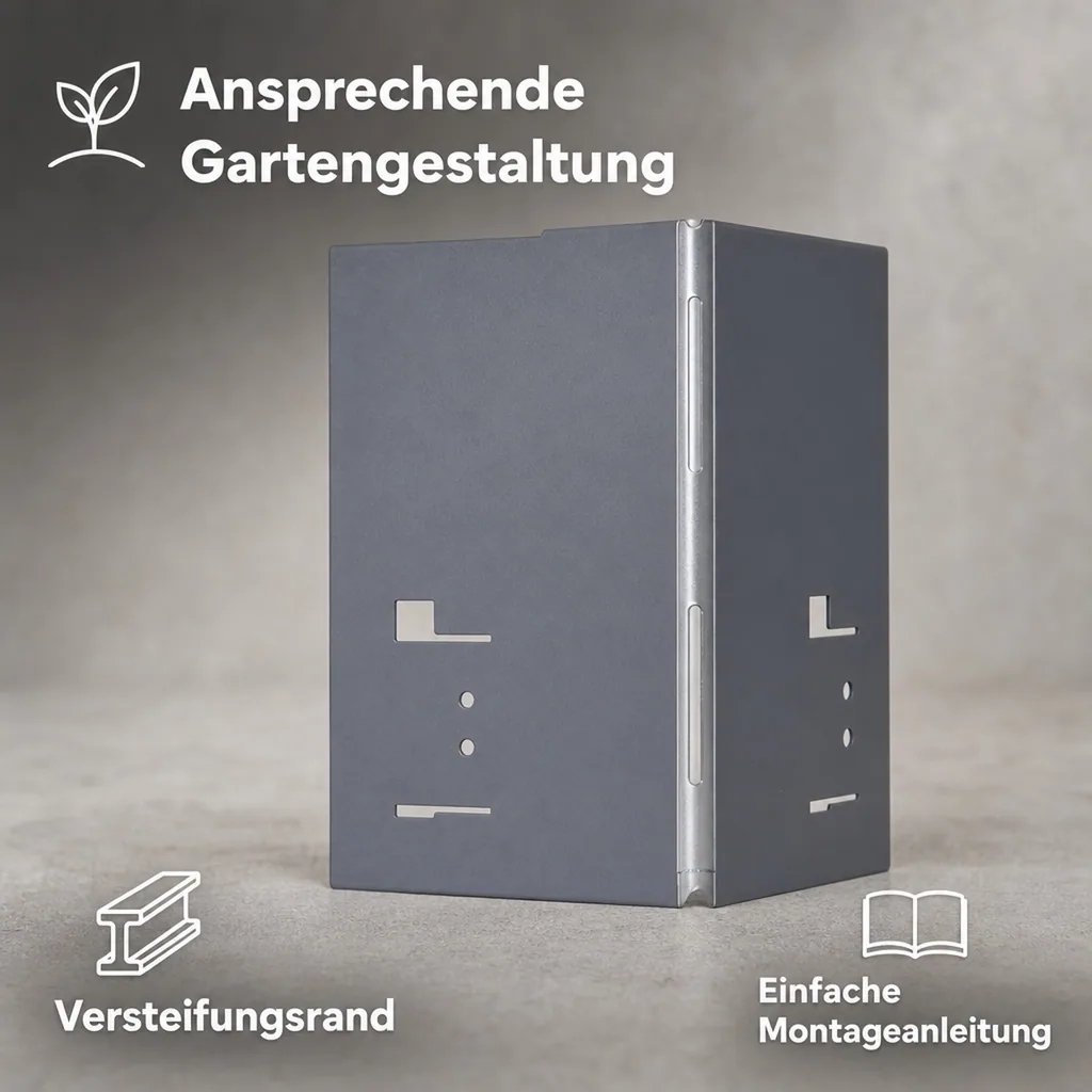 Alu/Zink Ecke für Rasenkanten Metall 13.5cm  | Rasenkanten | Beeteinfassung | Beetumrandung | Beetbegrenzungen, Color-GS: grau