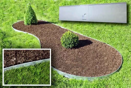 Rasenkanten Metall 18.5 cm x 120 cm | Beeteinfassung | Beetumrandung | Beetbegrenzungen, Color-GS: ohne Farbe