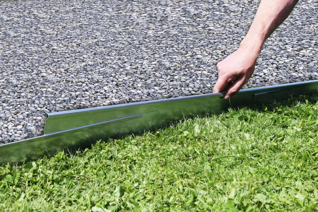 Rasenkanten Metall 18.5 cm x 120 cm | Beeteinfassung | Beetumrandung | Beetbegrenzungen, Color-GS: grau