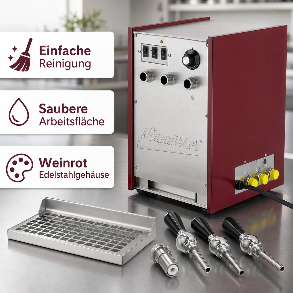 Glühweinzapfanlage, Getränke durchlauferhitzer - Heiße Spitze®, 3 Zapfhähne, 100L/h, 35°- 85°C, mit Pumpe