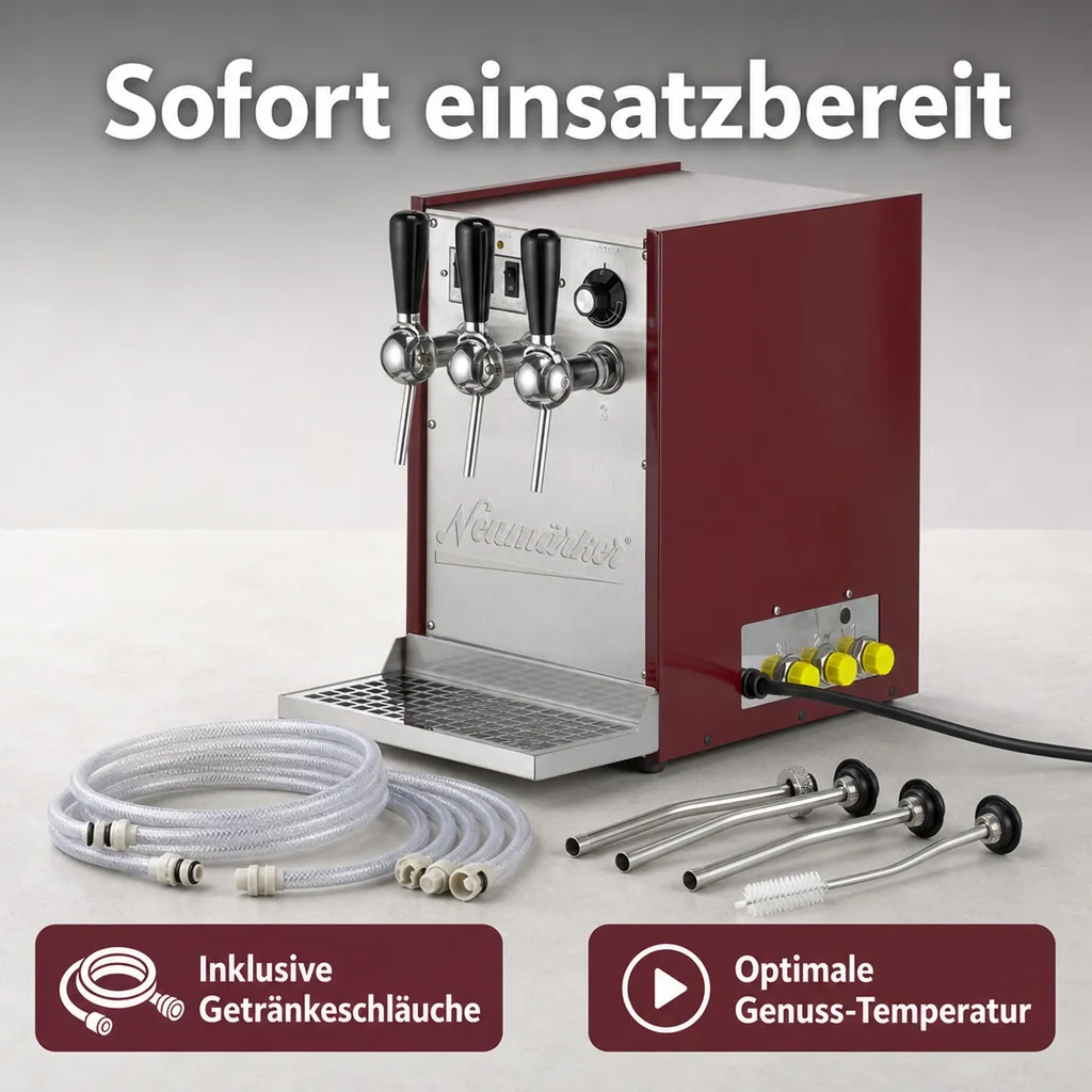 Glühweinzapfanlage, Getränke durchlauferhitzer - Heiße Spitze®, 3 Zapfhähne, 100L/h, 35°- 85°C, mit Pumpe