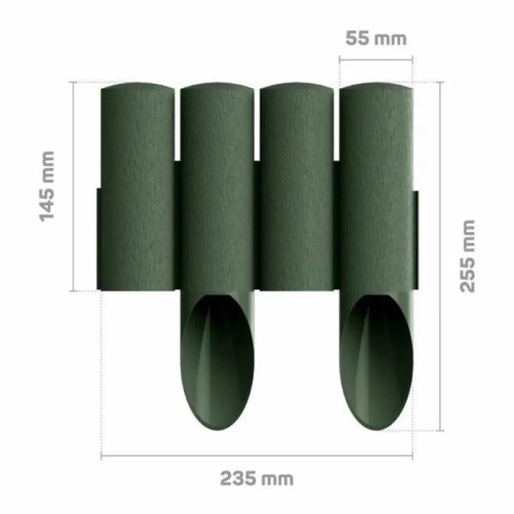 Gartenpallisade aus Kunststoff grun 23cm x 25.5 cm | Rasenkanten | Beeteinfassung | Beetumrandung | Beetbegrenzungen