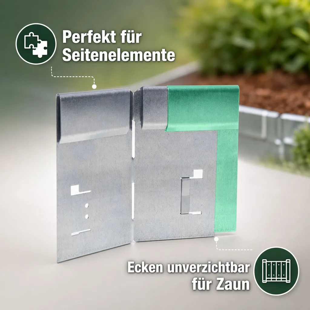 Ecke für Rasenkante Exklusiv Teil 1 8x8x14,8 cm | Rasenkanten | Beeteinfassung | Beetumrandung | Beetbegrenzungen