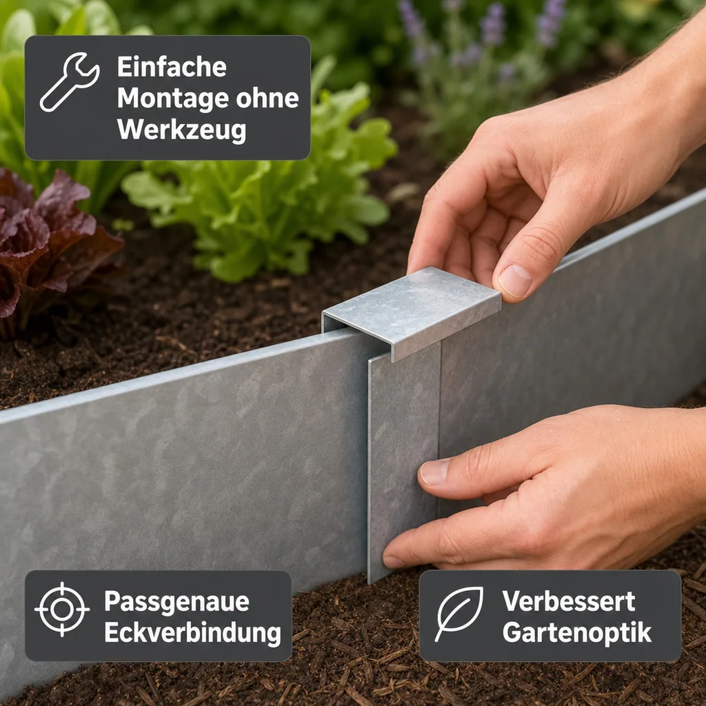 Stoßverbinder für Schneckenzaun | Schneckenblech | Schneckenschutz | Schneckenabwehr, Color-GS: ohne Farbe