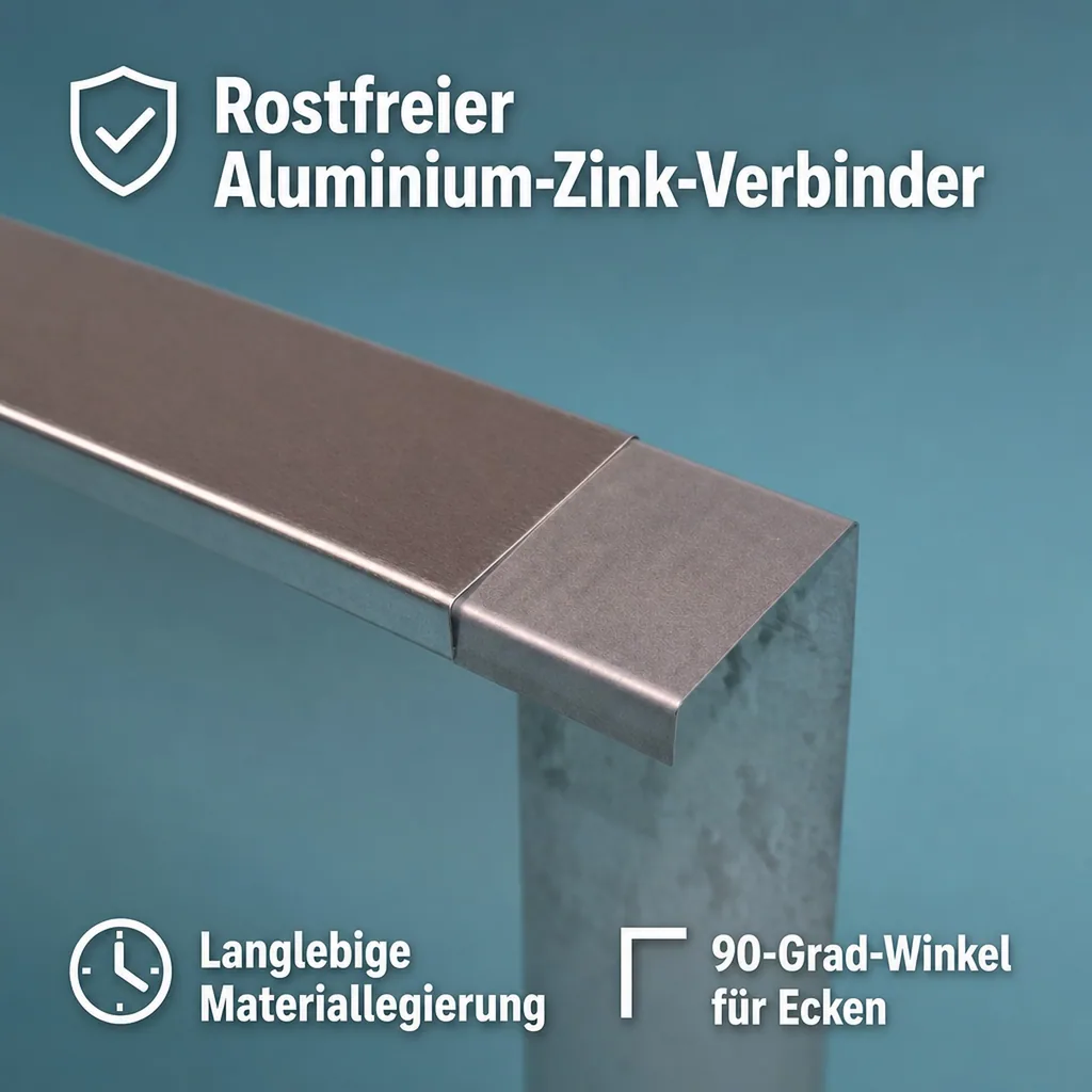 Stoßverbinder für Schneckenzaun | Schneckenblech | Schneckenschutz | Schneckenabwehr, Color-GS: ohne Farbe