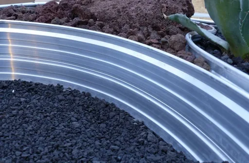 Baumring aus Alu Höhe 140 mm Durchmesser 1.2 m | Baumumrandung | Pflanzringe | Beeteinfassung | Rasenkante rund