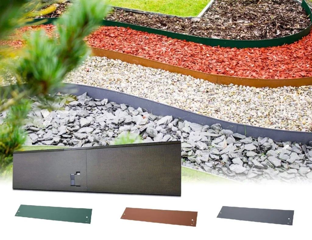 Rasenkanten Metall 13.5cm x 120cm | Beeteinfassung | Beetumrandung | Beetbegrenzungen, Color-GS: ohne Farbe