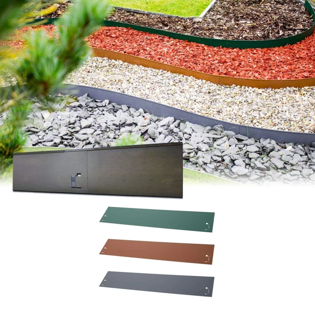 Rasenkanten Metall 13.5cm x 120cm | Beeteinfassung | Beetumrandung | Beetbegrenzungen, Color-GS: ohne Farbe