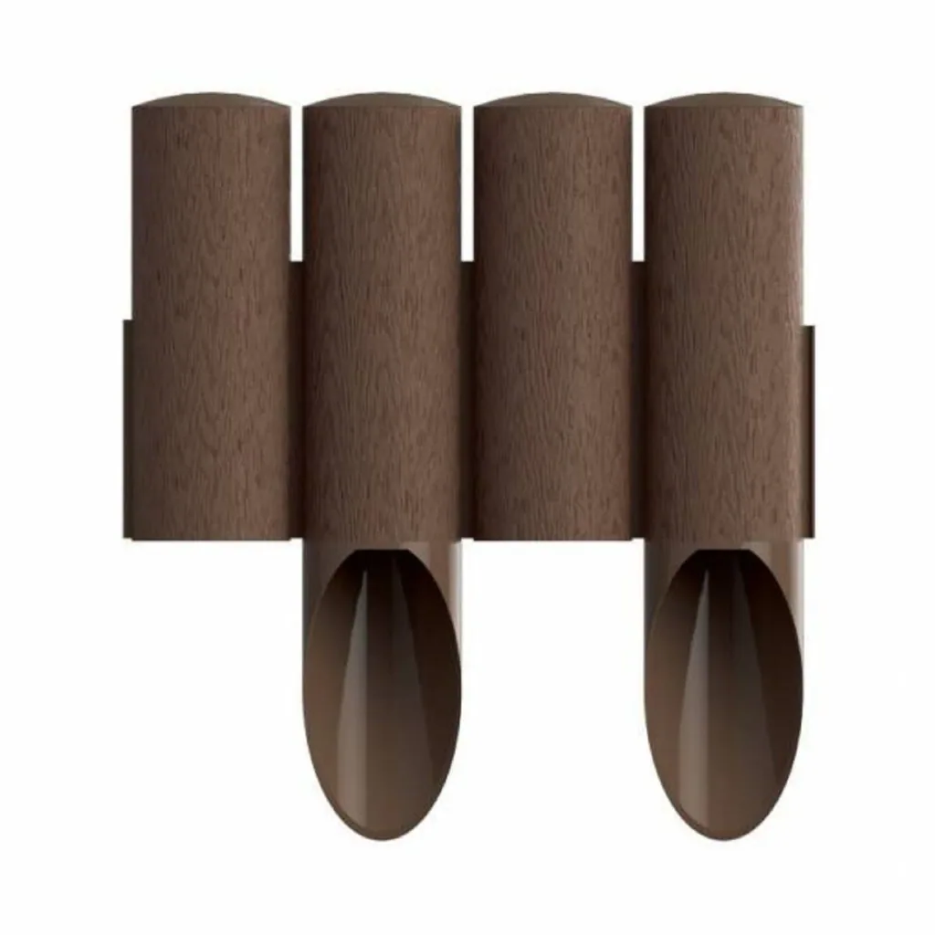 Palisaden aus Kunststoff braun 23 cm x 25.5 cm | Rasenkanten | Beeteinfassung | Beetumrandung | Beetbegrenzungen