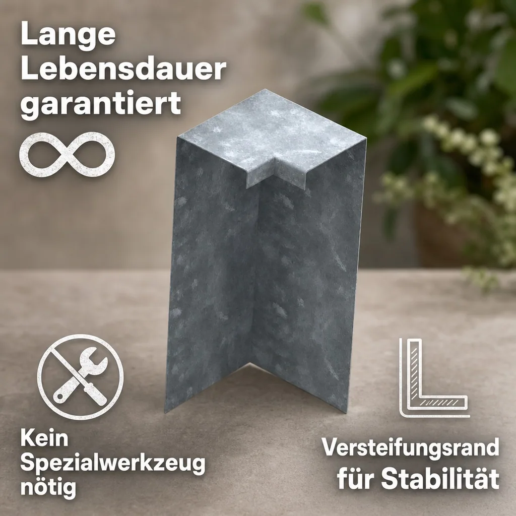 Ecke Innen für Schneckenzaun 90grad | Schneckenblech | Schneckenschutz | Schneckenabwehr, Color-GS: ohne Farbe