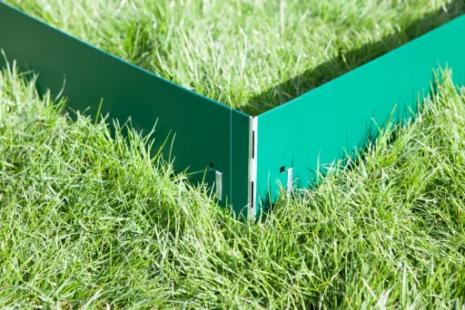 Alu/Zink Ecke für Rasenkante 18.5cm | Rasenkanten | Beeteinfassung | Beetumrandung | Beetbegrenzungen, Color-GS: ohne Farbe
