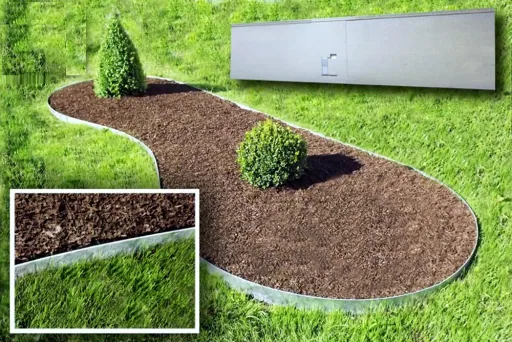 Alu/Zink Ecke für Rasenkante 18.5cm | Rasenkanten | Beeteinfassung | Beetumrandung | Beetbegrenzungen, Color-GS: ohne Farbe