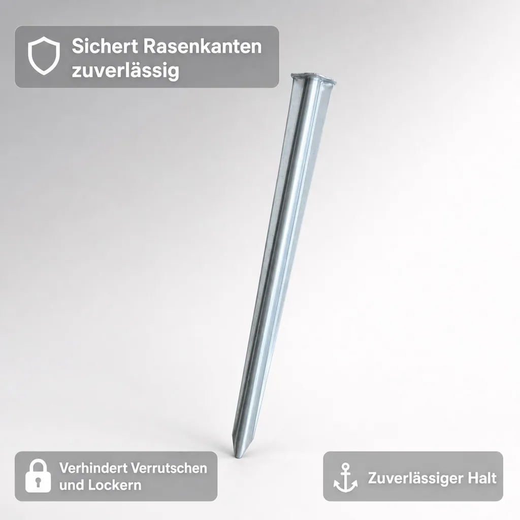Erdanker für Rasenkante Rasenkantenband 25 x 3cm | Bodenanker | Erdnägel