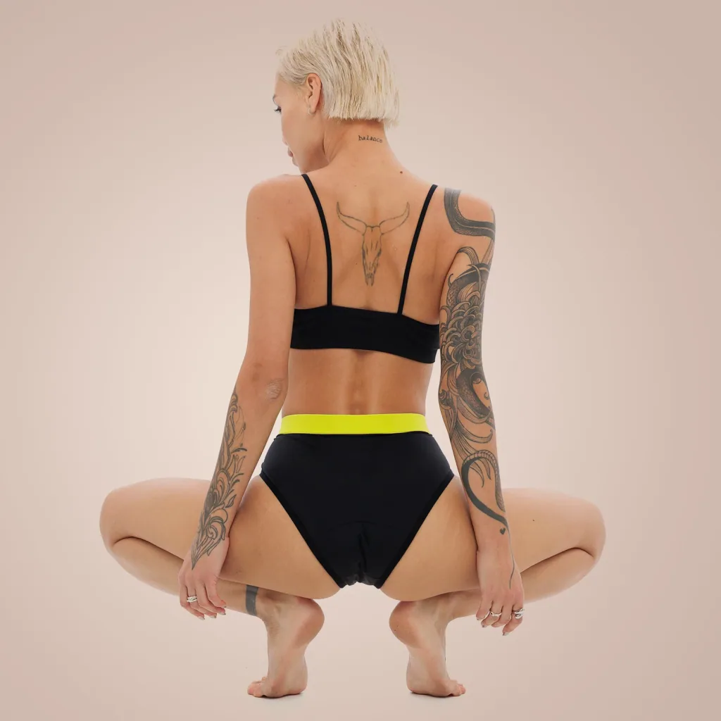 Weekiss High Waist Lemon Periodenunterwäsche, Menstruationsunterwäsche, Periodenslip, Größe: XXL (44); Mengen-Rabatte: ohne; Farbe Weekiss: Schwarz