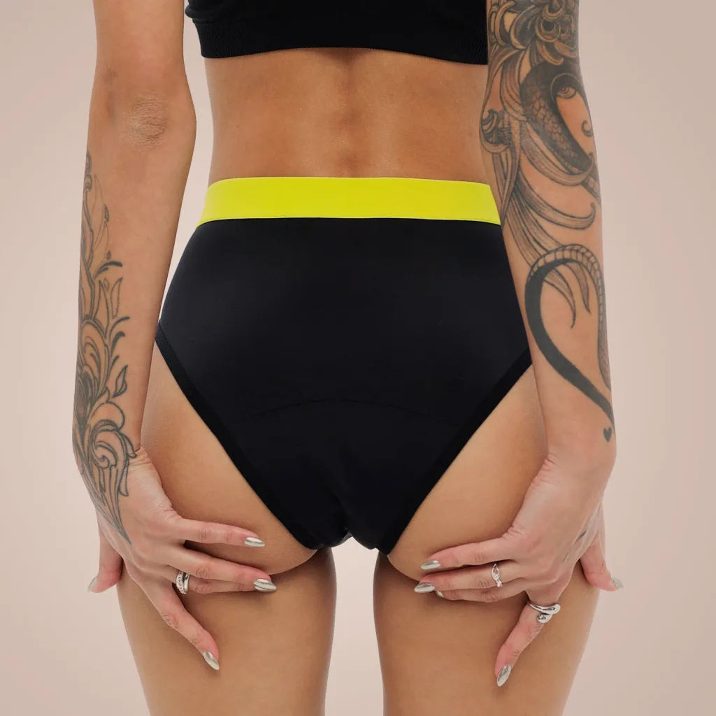 Weekiss High Waist Lemon Periodenunterwäsche, Menstruationsunterwäsche, Periodenslip, Größe: L (40); Mengen-Rabatte: ohne; Farbe Weekiss: Schwarz