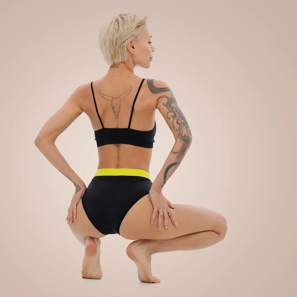 Weekiss High Waist Lemon Periodenunterwäsche, Menstruationsunterwäsche, Periodenslip, Größe: L (40); Mengen-Rabatte: ohne; Farbe Weekiss: Schwarz