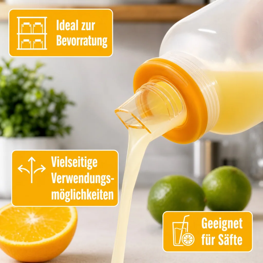 Trinkflaschen, Speed bottle - Bottle-Pour-Master, 2 Liter - Dosieren & Aufbewahren mit Stil, Farbe: gelb