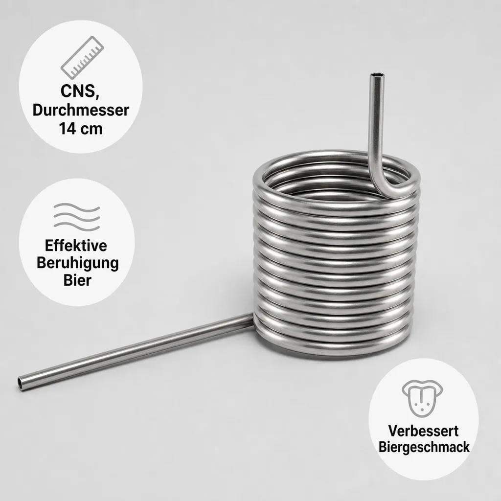 Kühlschlange, Kühlspirale, Beruhigungsschlange, CNS, d14 cm, gedreht, Ausführung: links-gedreht