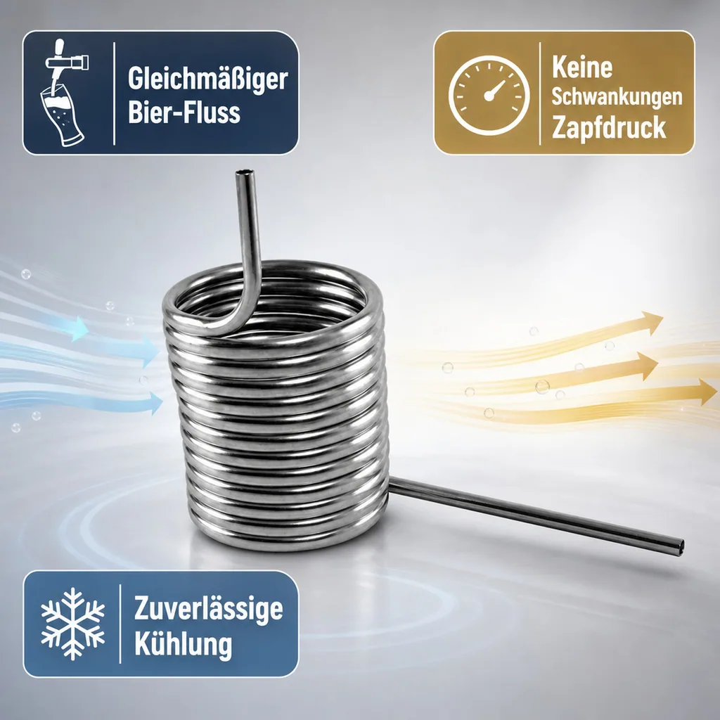 Kühlschlange, Kühlspirale, Beruhigungsschlange, CNS, d14 cm, gedreht, Ausführung: rechts-gedreht