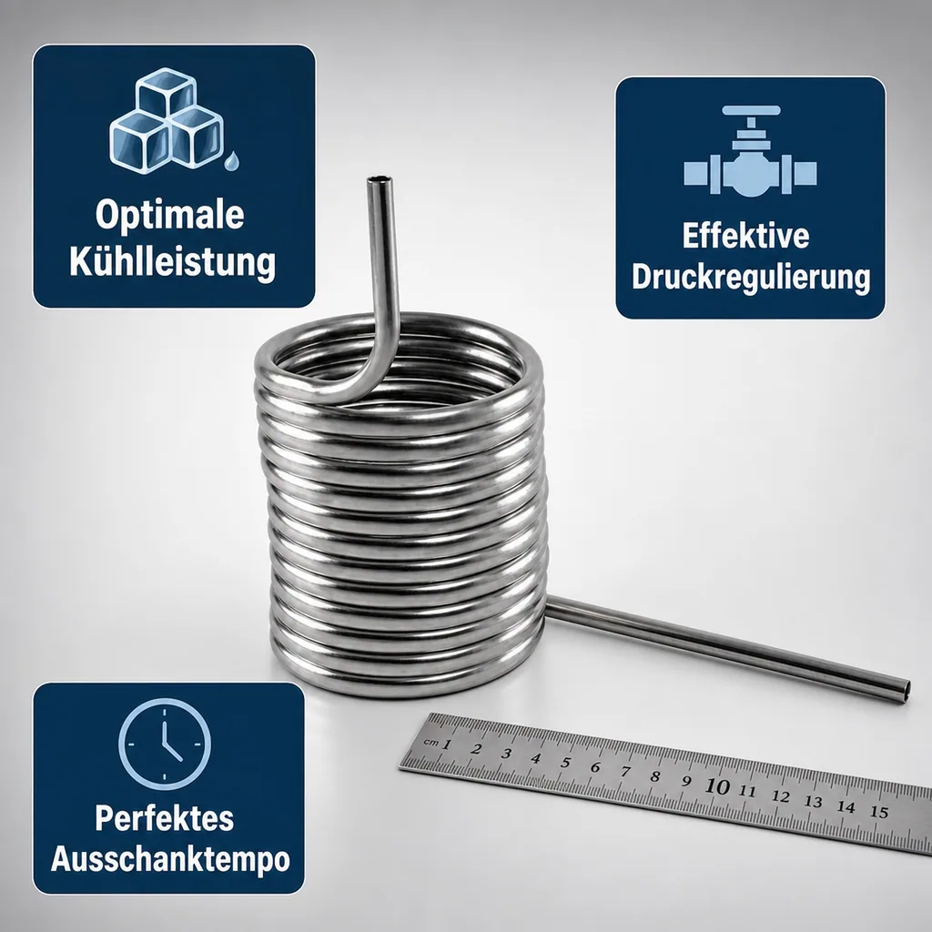 Kühlschlange, Kühlspirale, Beruhigungsschlange, CNS, d14 cm, gedreht, Ausführung: rechts-gedreht
