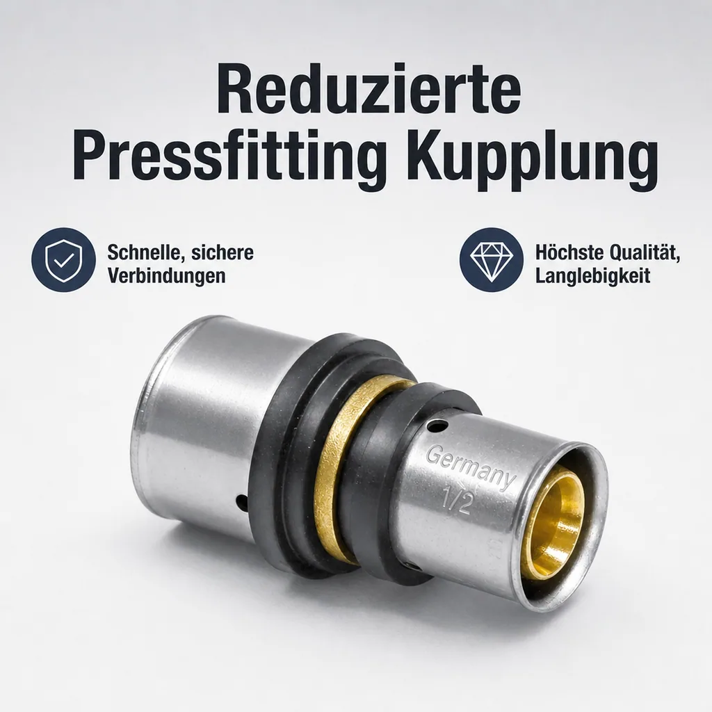 Pressfitting Kupplung, reduziert, 20mm - 16mm, Verbundrohr