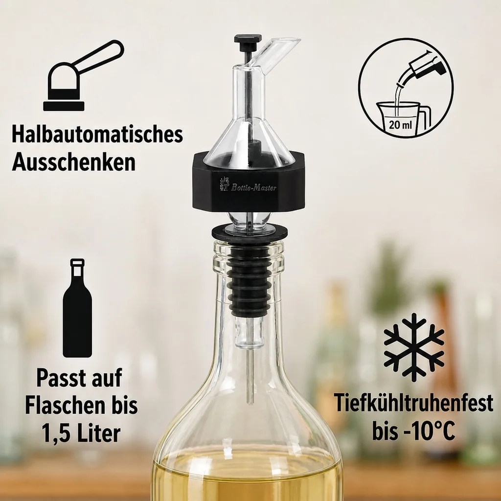 Flaschenportionierer, Fix-Portionierer für 0,7-1,0l. Flaschen, 20 ml
