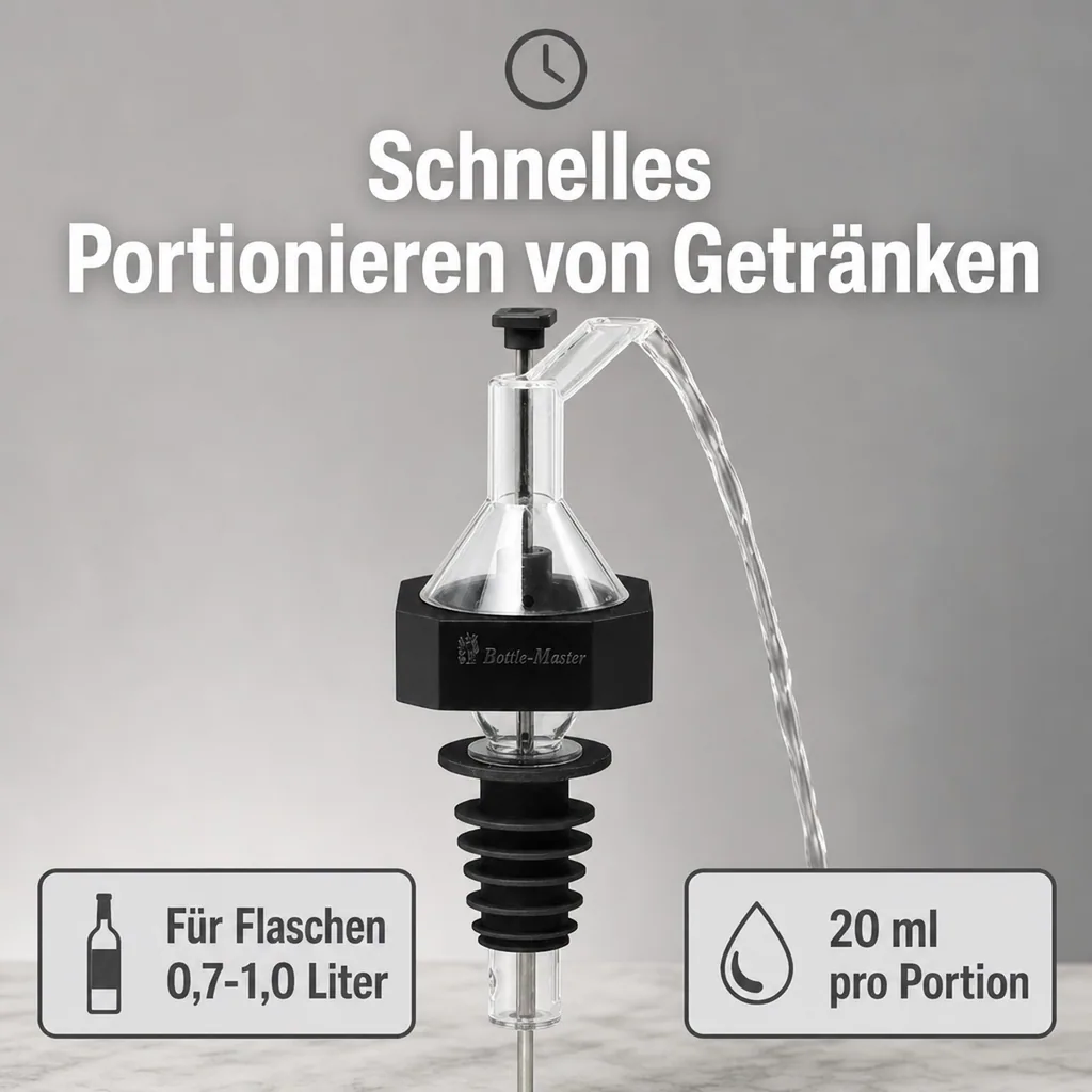 Flaschenportionierer, Fix-Portionierer für 0,7-1,0l. Flaschen, 20 ml