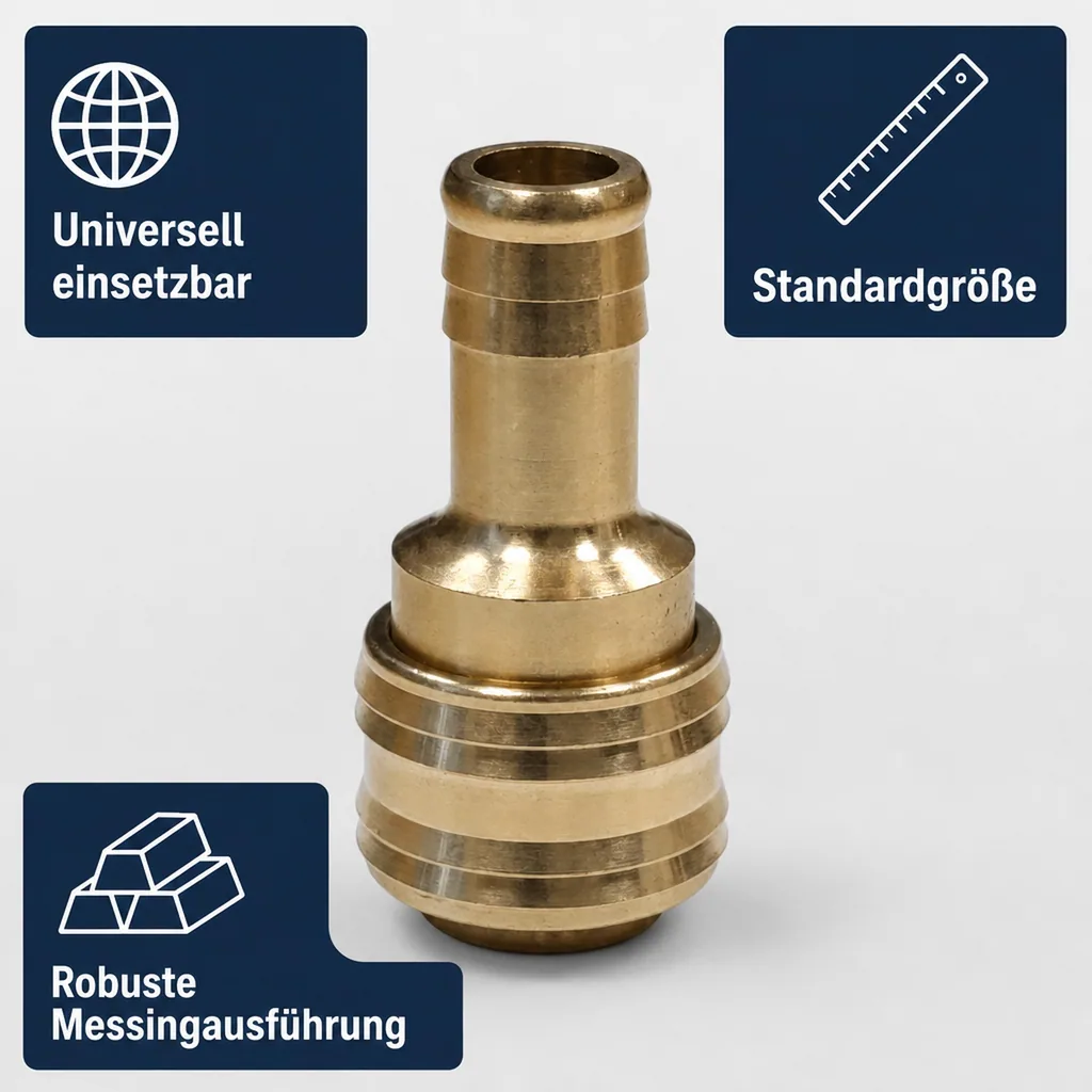 Druckluftkupplung, Kupplungsdose 13mm, Einhand Schnellkupplung