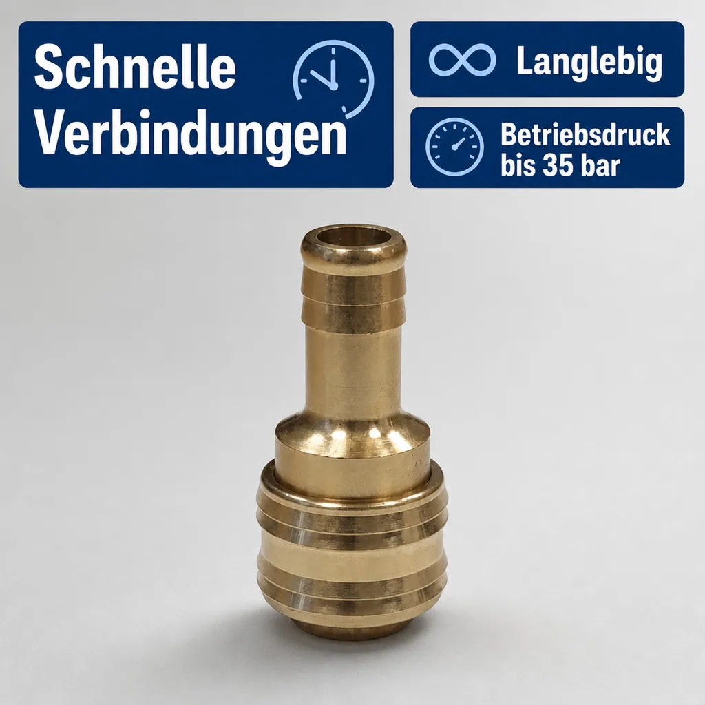 Druckluftkupplung, Kupplungsdose 13mm, Einhand Schnellkupplung