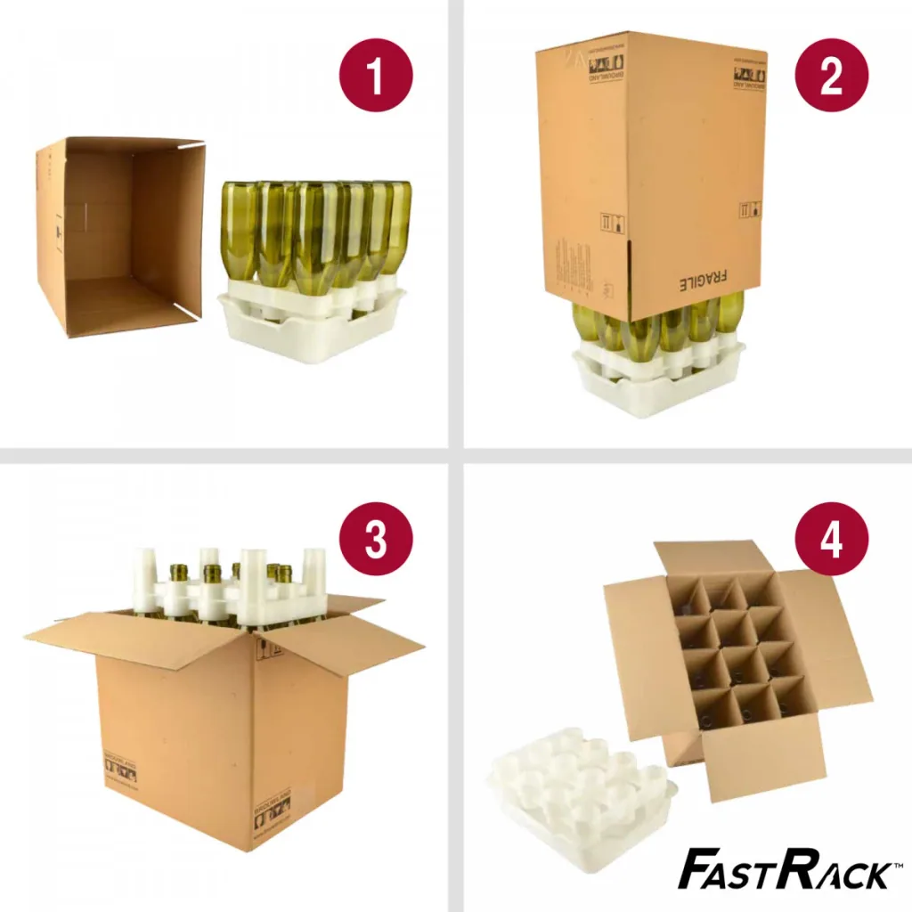 12er Weinflaschen-Karton (Bordeaux 75 cl) - Stabile Flaschenaufbewahrung, Farbe: weiss