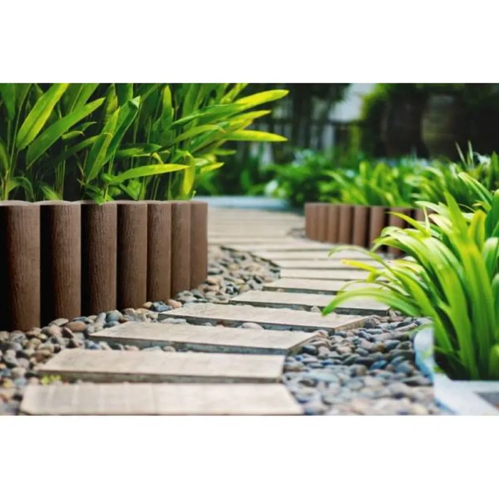 Gartenpallisade aus Kunststoff grun 230cm x 25.5cm | Rasenkanten | Beeteinfassung | Beetumrandung | Beetbegrenzungen