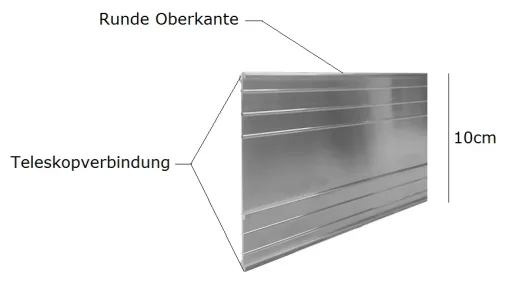 10er Set Ultra Starke Alu Rasenkanten 10cm x 1m (10m lang) | Beeteinfassung | Beetumrandung | Beetbegrenzungen, Color-GS: ohne Farbe