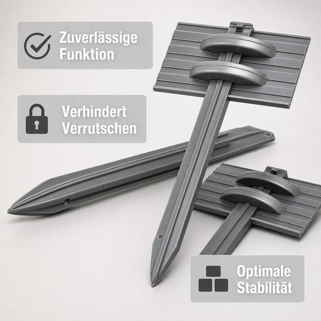 5er Set Erdanker für Ultra Starke Alu Rasenkanten | Bodenanker | Erdnägel