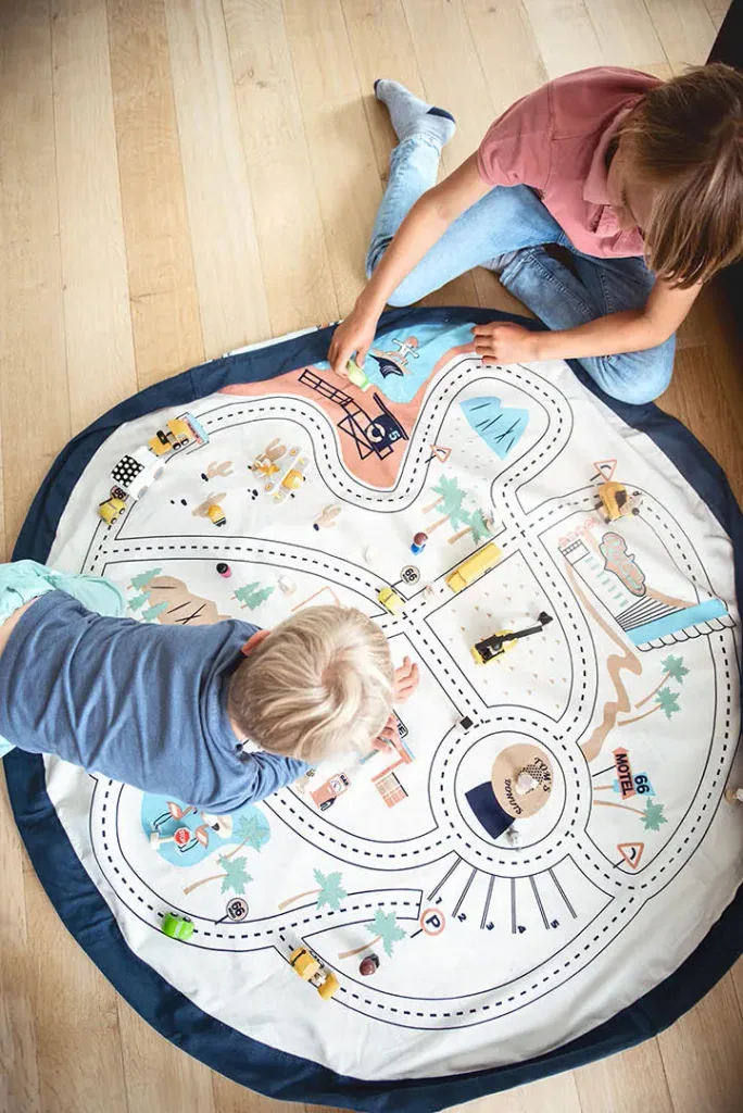 Play&Go Spielzeugsack, Spielzeugkorb, Spielzeug aufbewahrungstasche, Farbe: L.A. Straßenkarte