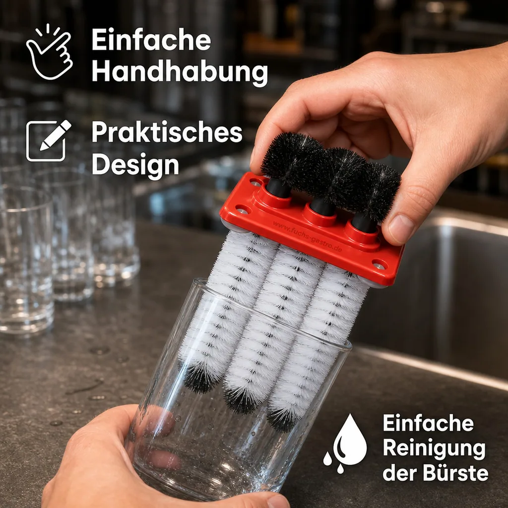 Gläserspülbürste, Gläserspülbürstengarnitur Profis - GR-3 - 3 x 24 cm