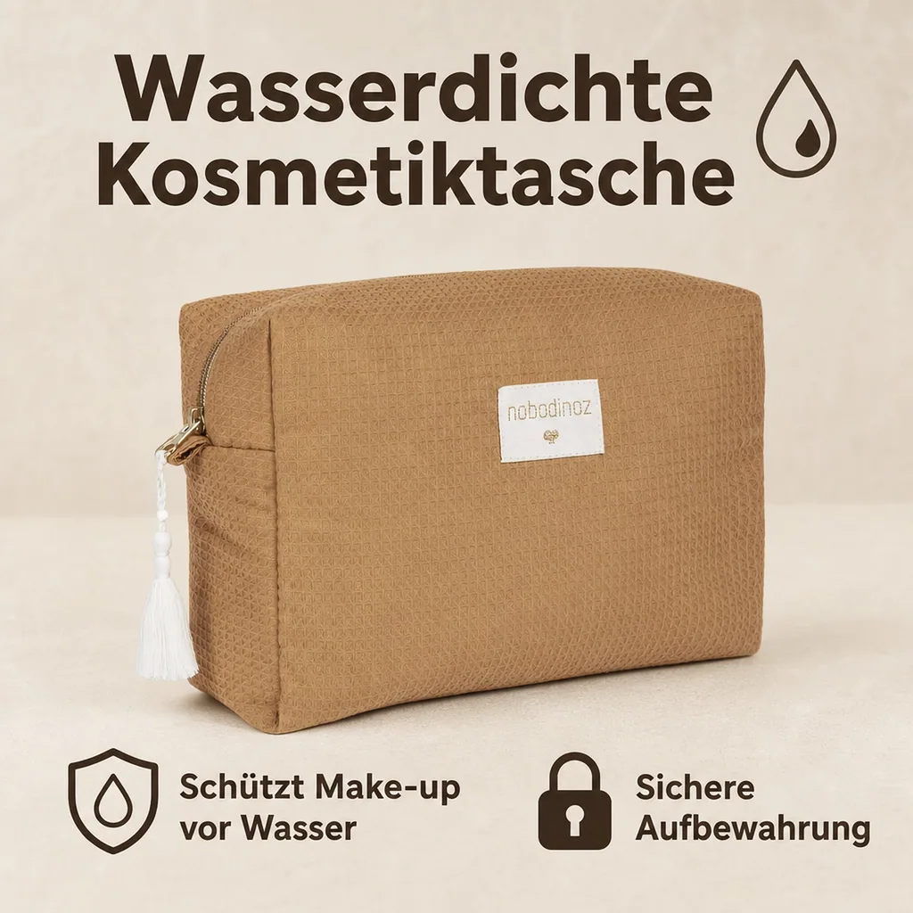 Nobodinoz Diva Wasserdichte Kosmetiktasche Caramel