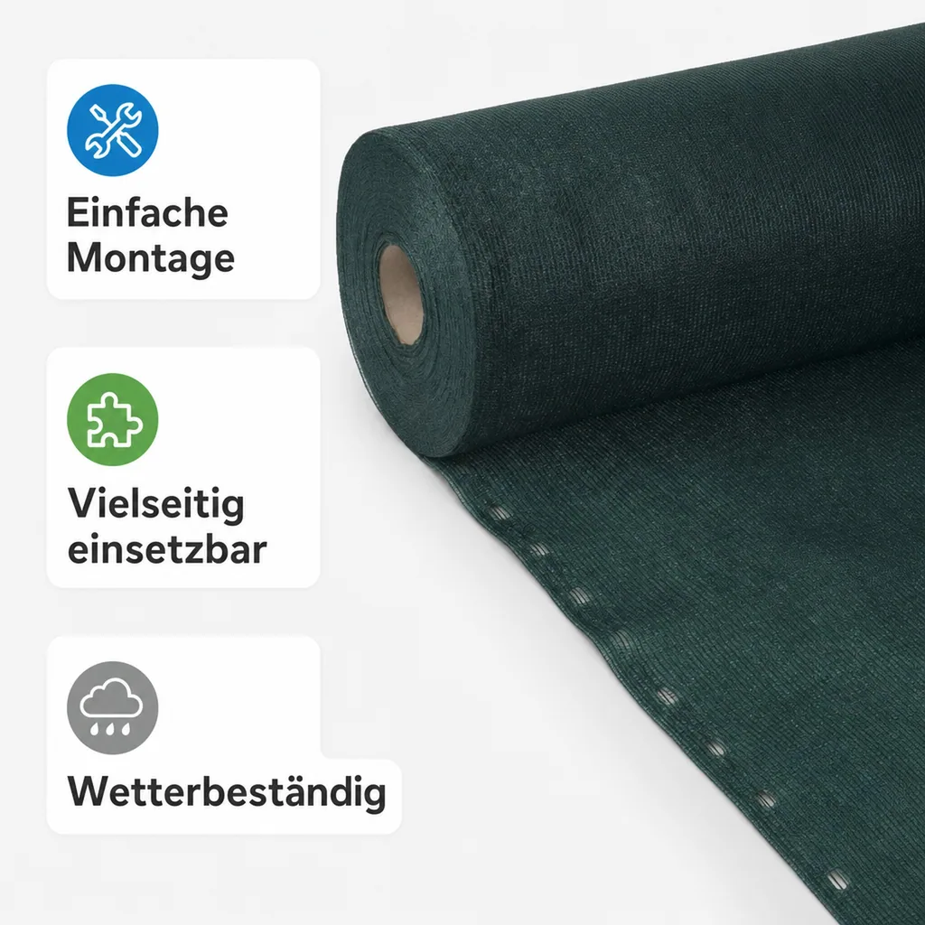 Sichtschutznetz, Windschutznetz, Zaunblende, HDPE