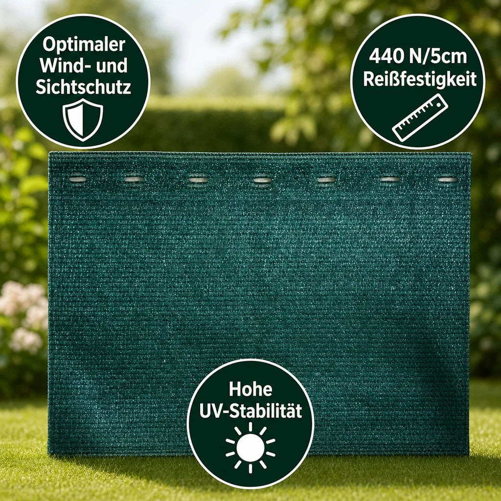 Sichtschutznetz, Windschutznetz, Zaunblende, 2m Breite