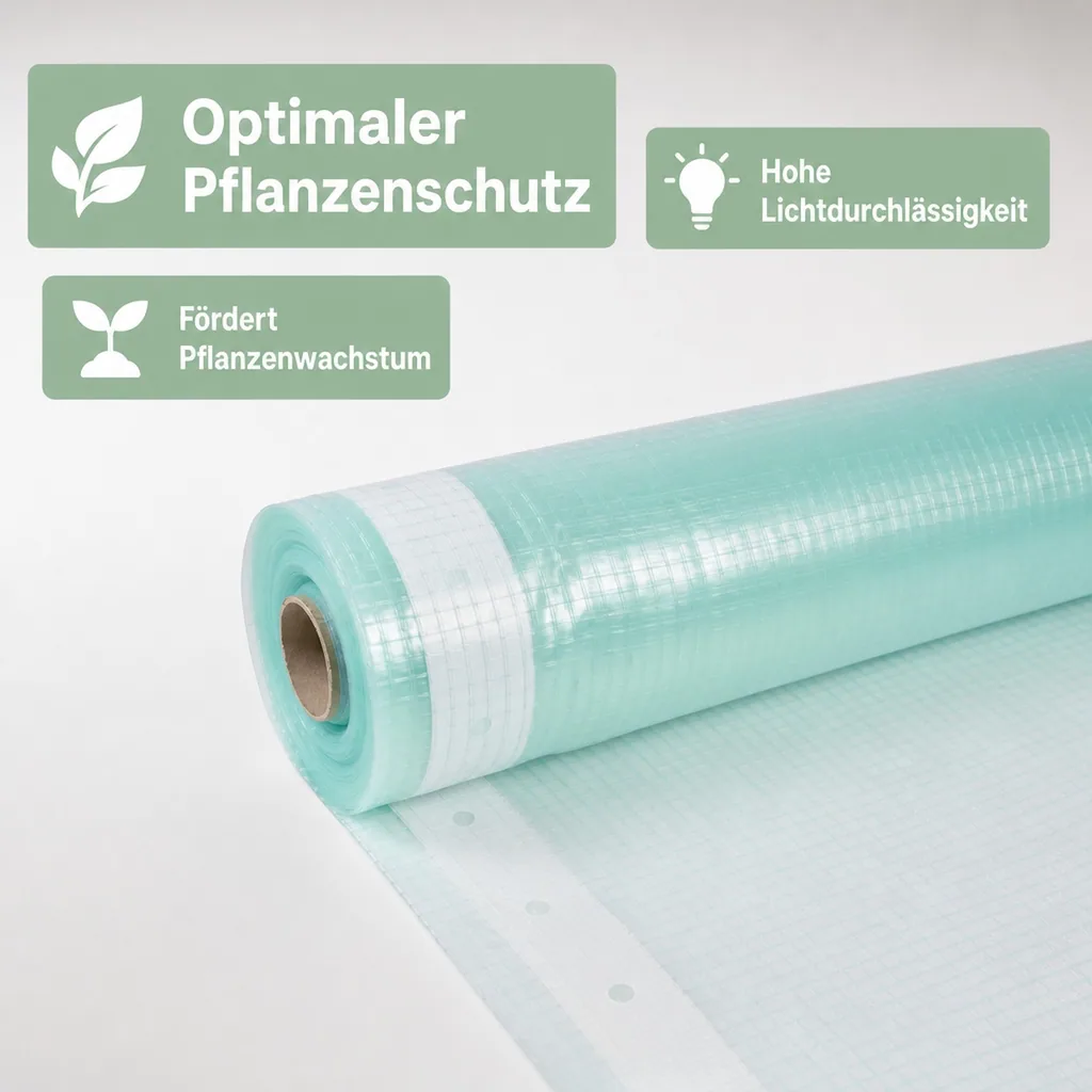 Gitterfolie, Gewächshausfolie, Nagelrand, 2 Breite x 18 Meter