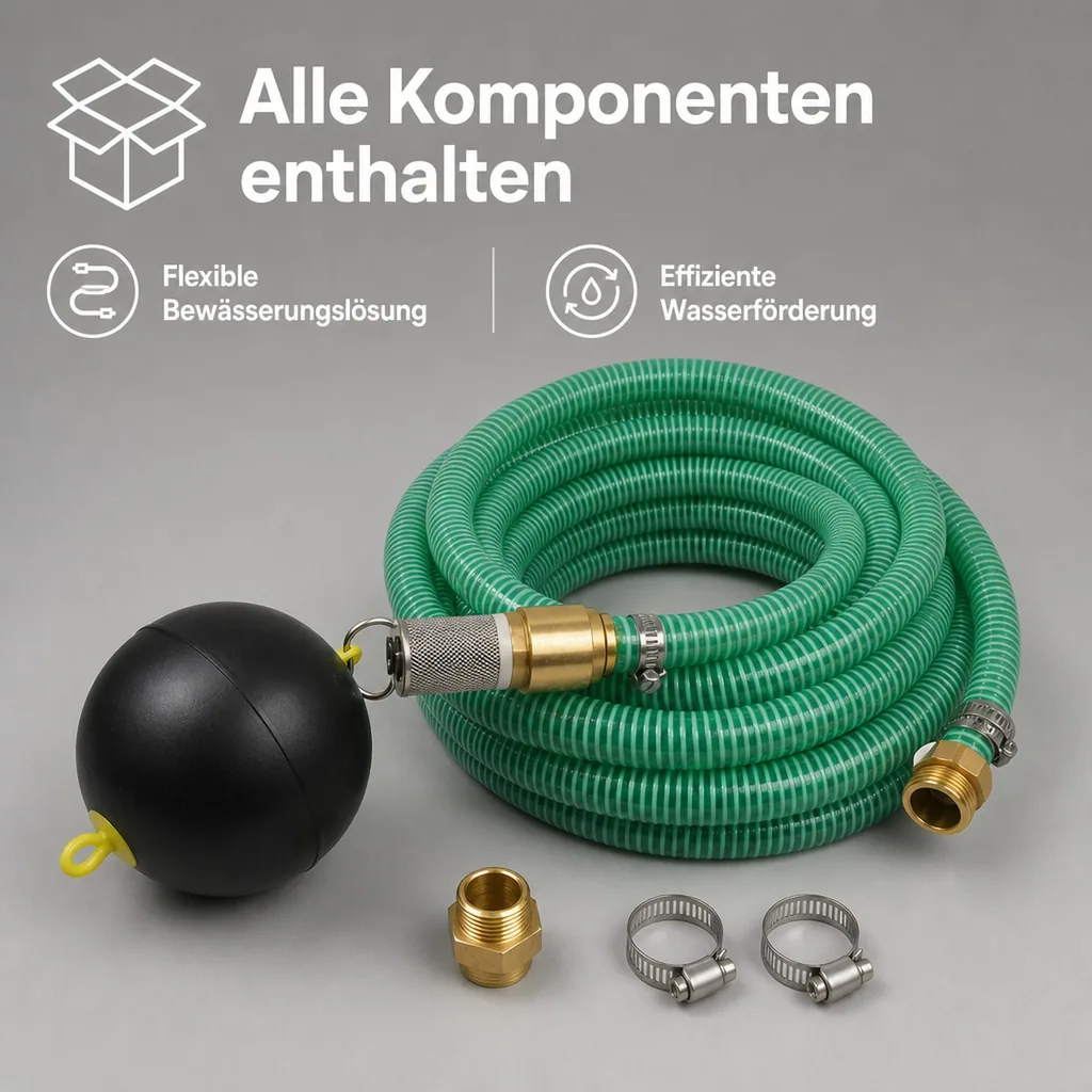 Schwimmende Entnahme, Saug Druckschlauch 1 Zoll Set, Saugschlauch 15m
