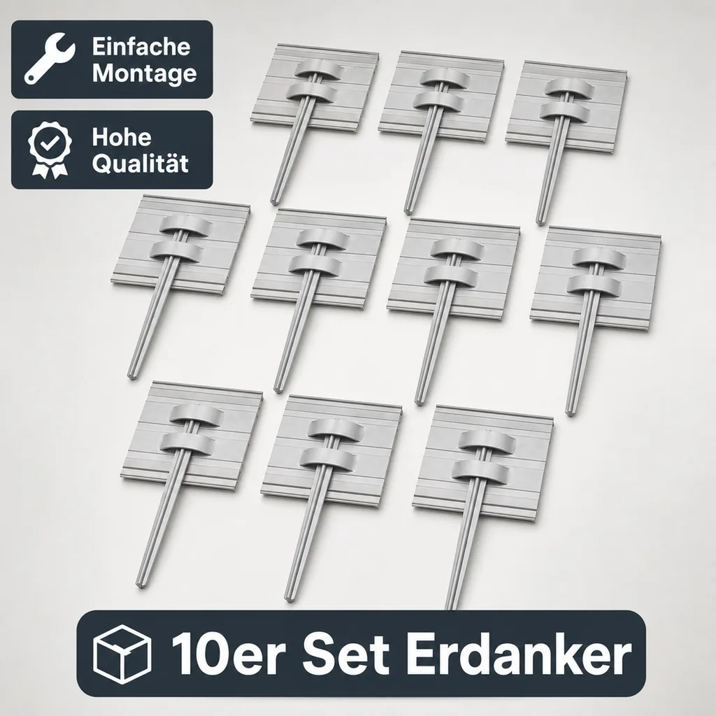 10er Set Erdanker Set für Green Universe Rasenkante 14cm Höhe | Bodenanker | Erdnägel