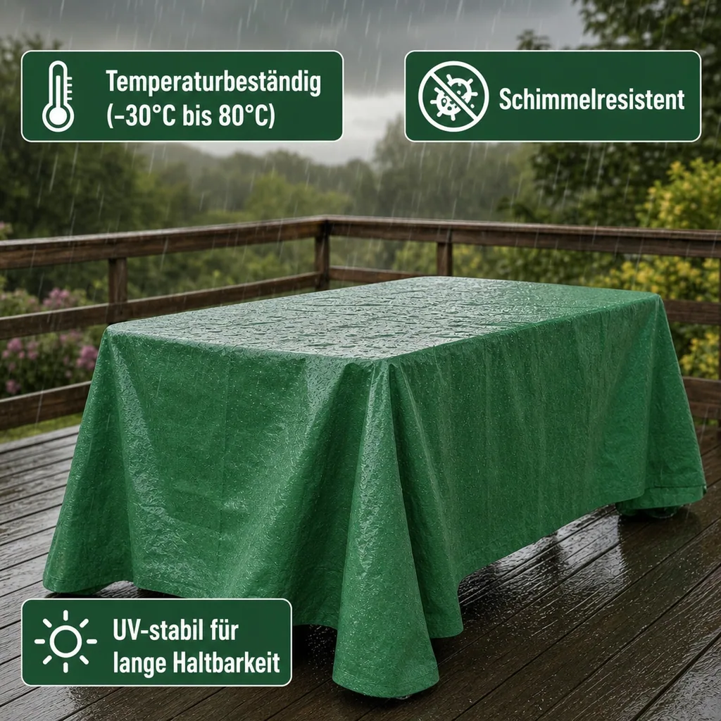 Abdeckplane, Gewebeplane, PVC Plane grün, 3,5 x 7m (24,5m²), 650 g/m², wasserdicht